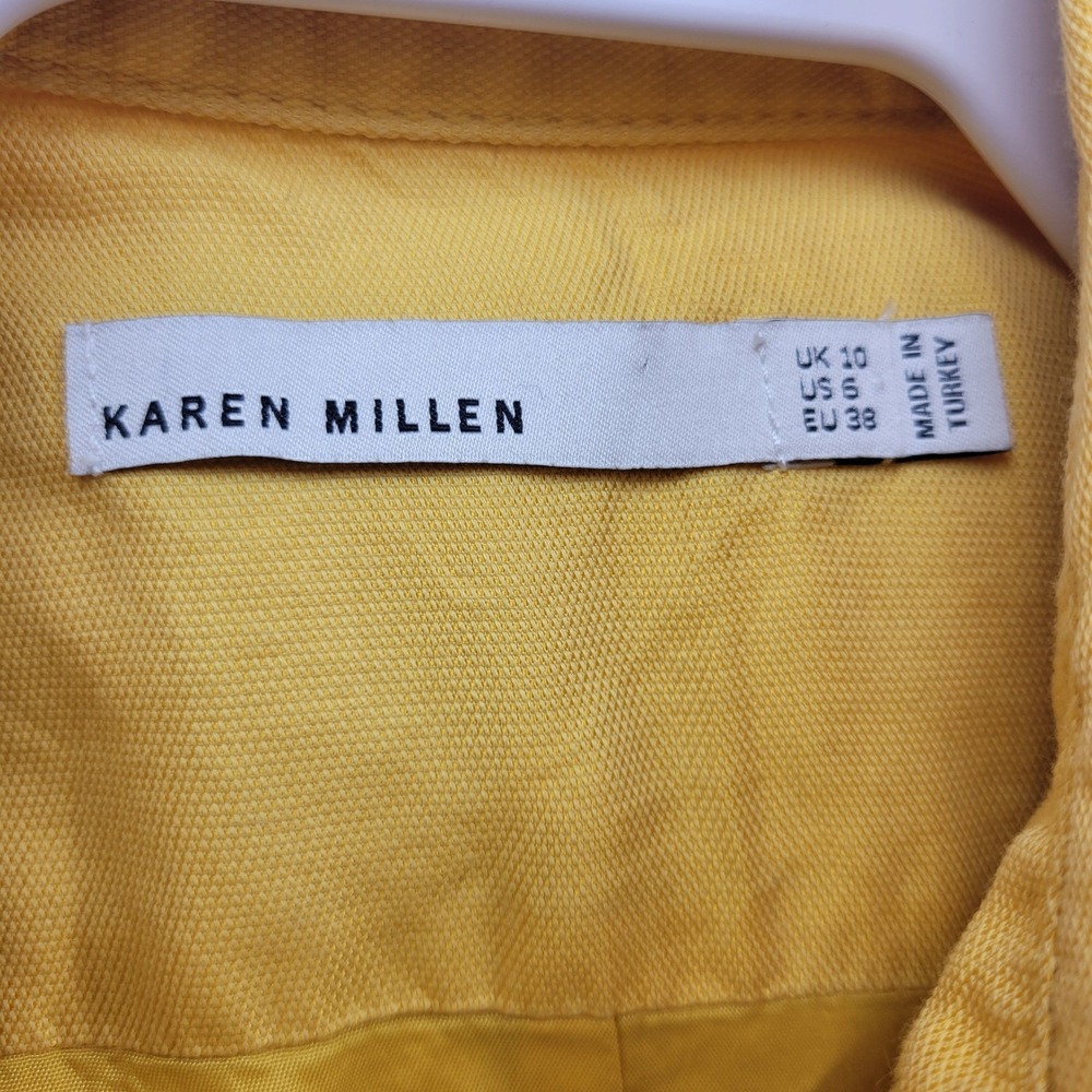 Karen Millen Yellow Sleeveless Shirt Midi Dress - Picture 8 of 16